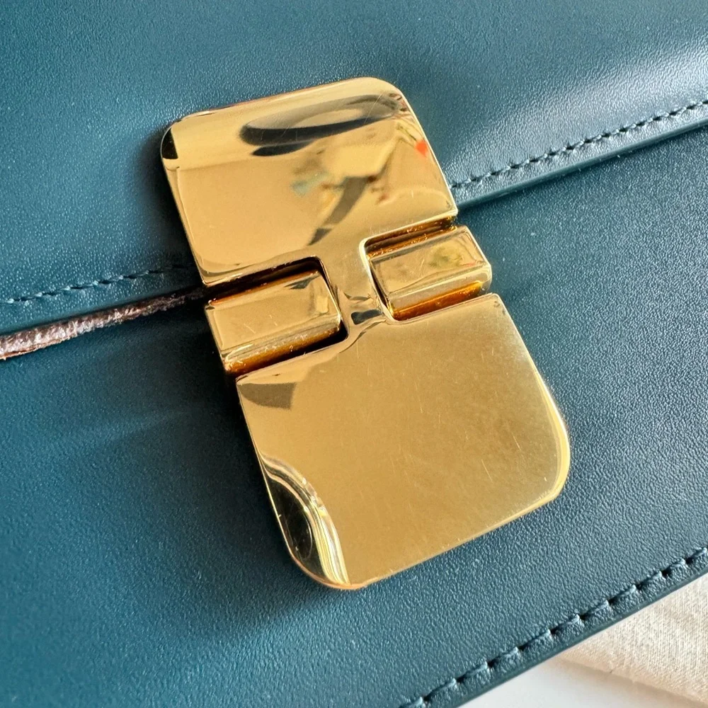 A.P.C. Dark Green Shoulder Bag with Gold Accents - Picture 3 of 5